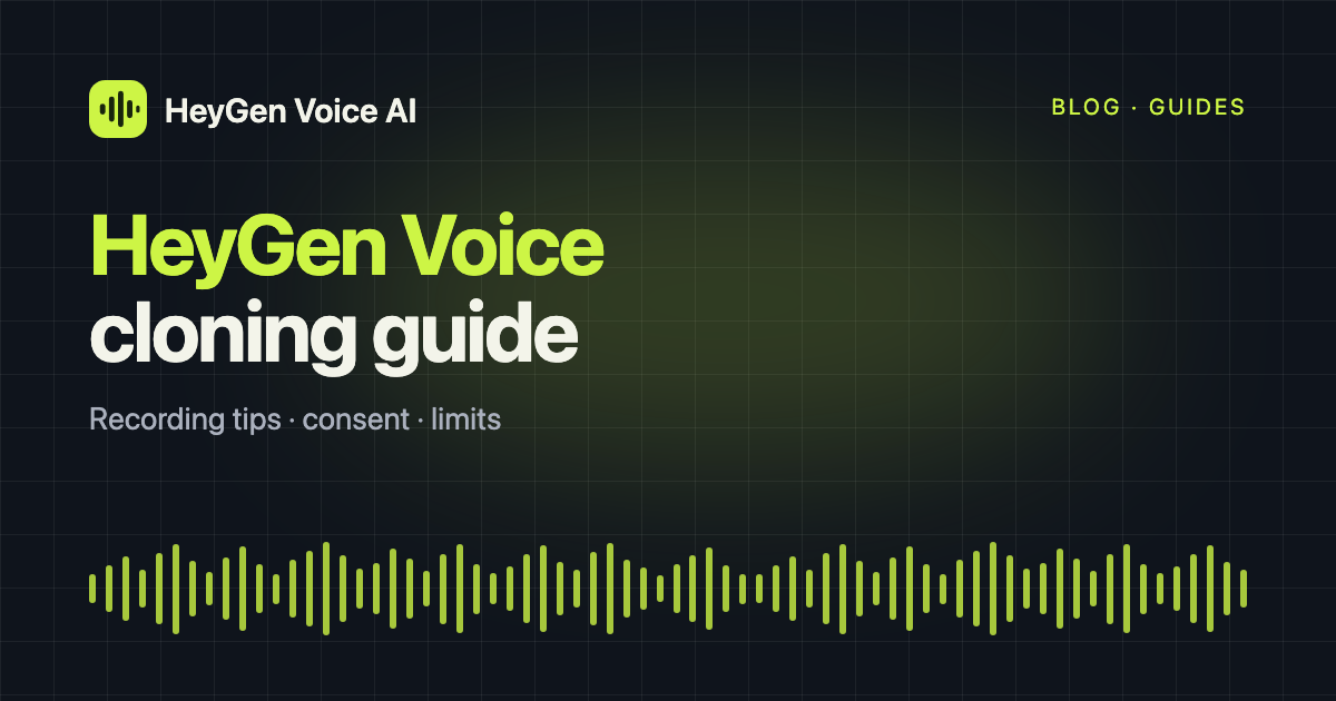 HeyGen Voice Cloning Guide: Recording Tips and Limits