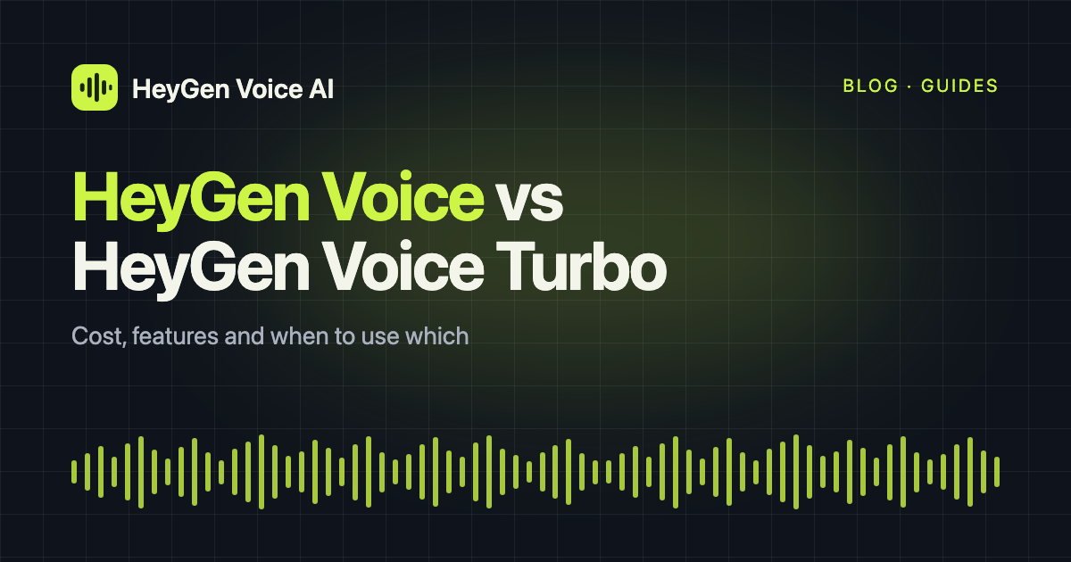 HeyGen Voice vs HeyGen Voice Turbo: Which Should You Use?